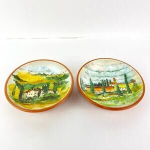 Pair of Williams Sonoma Dipping Bowls with Paysage By Marc Lacaze
